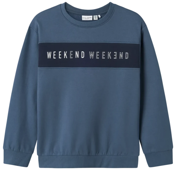 Blå - Bering Sea - Name it - Sweatshirt - "Weekend" - 13234319