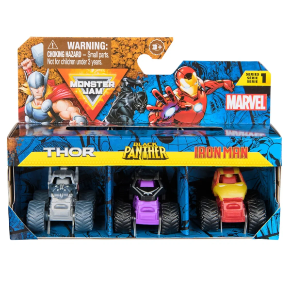 Monster Jam Mini 1:87 Marvel 3 Pack Bundle