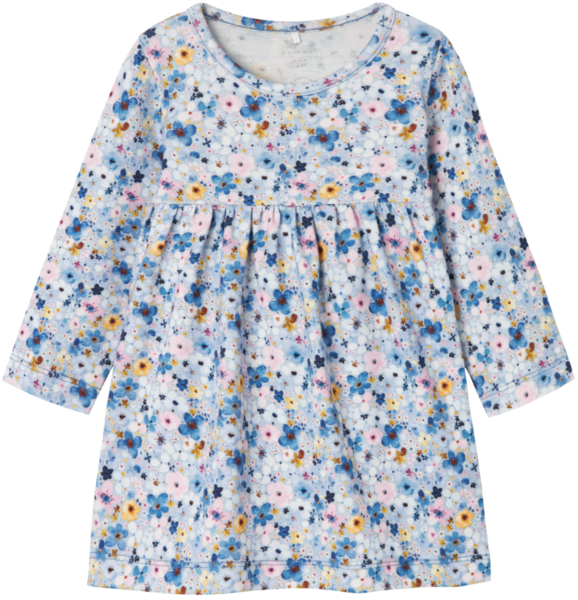 Blå - Chambray Blue - Name it - Kjole - blomster - 13231552