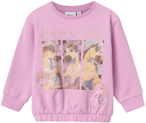 Lyserød - Pastel Lavender - Name it - Sweatshirt - Spirit - 13233904