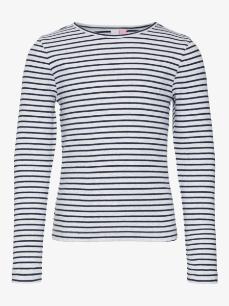 Grå - Light Gray/Navy - Vero Moda Girl - stribet - Bluse - 10315573