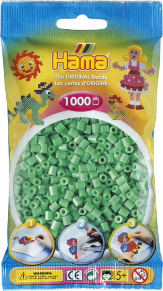 Hama perler 1000 stk. L.grøn  - 207-11.