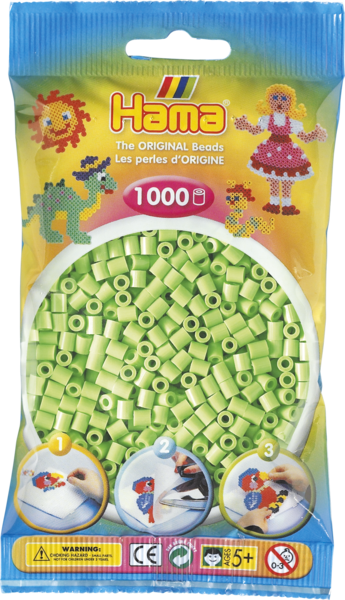 Hama perler 1000 stk. Pastel grøn - 207-47.