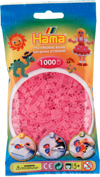 Hama perler 1000 stk. Trans.pink - 207-72.