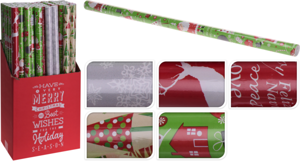 GIFT WRAP PAPER 70X200CM 5ASS