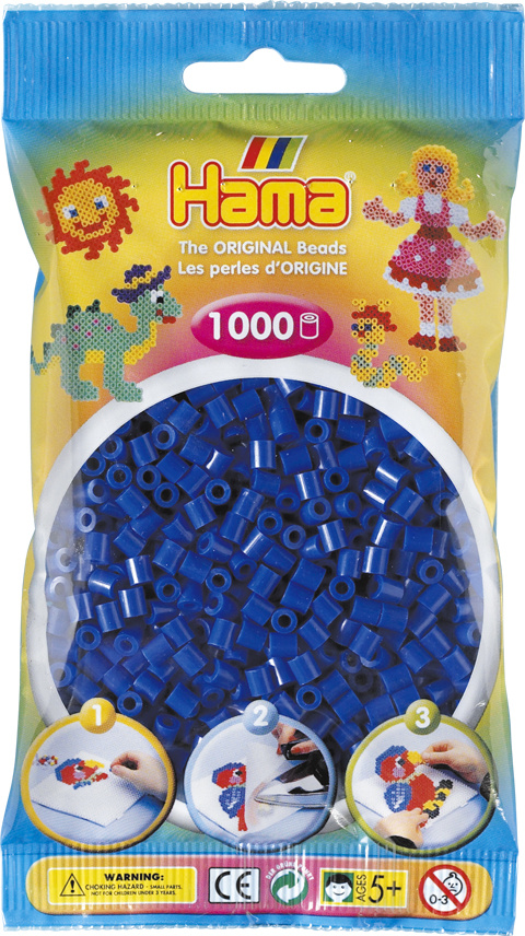 Hama perler 1000 stk. Blå - 207-08.