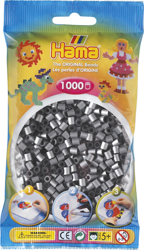 Hama perler 1000 stk. Sølv - 207-62.
