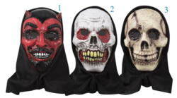 Halloween PVC maske med hætte til voksne - Onesize
