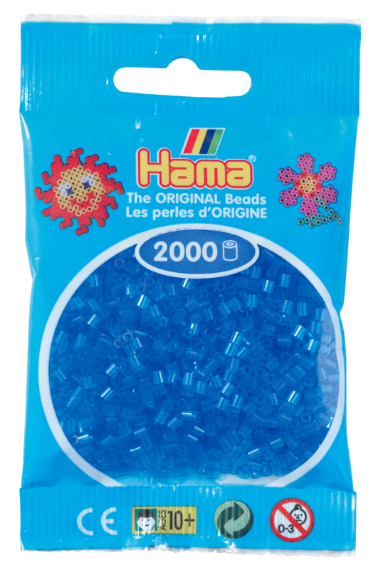 Hama mini perler transparent blå 501-15