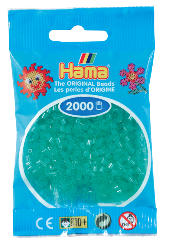 Hama mini perler transparent grøn 501-16