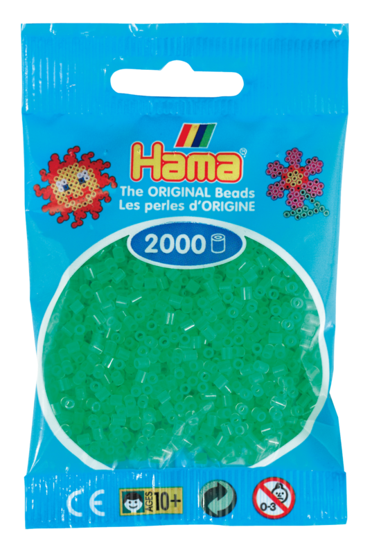 Hama mini perler neon grøn 501-37