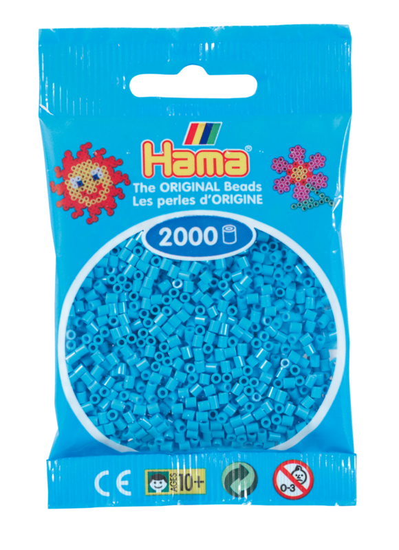 Hama mini perler azurblå 501-49