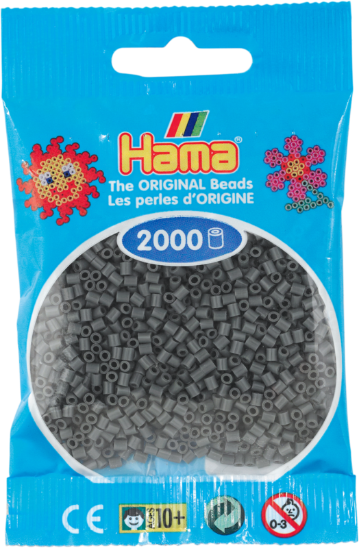 Hama mini perler mørk grå 501-71