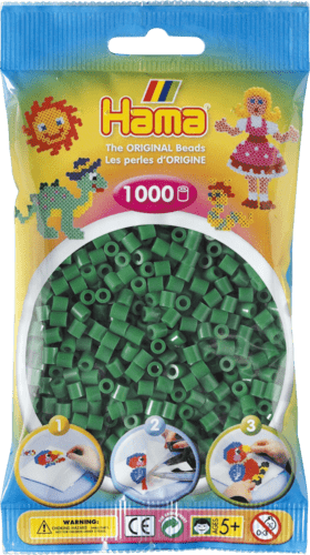 Hama perler 1000 stk. Grøn  - 207-10.