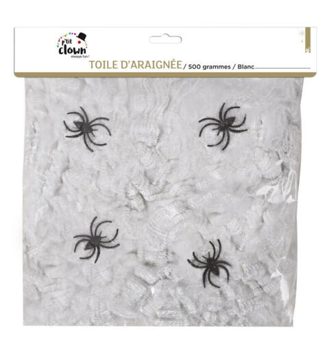 Spindelvæv 500g - Hvid med edderkopper