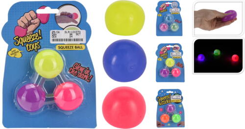 Squeeze ball med lys 4cm