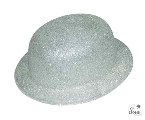 Bowler hat i plast - Sølv