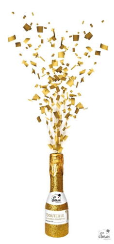 Konfetti kanon 16cm champagne - guld papir