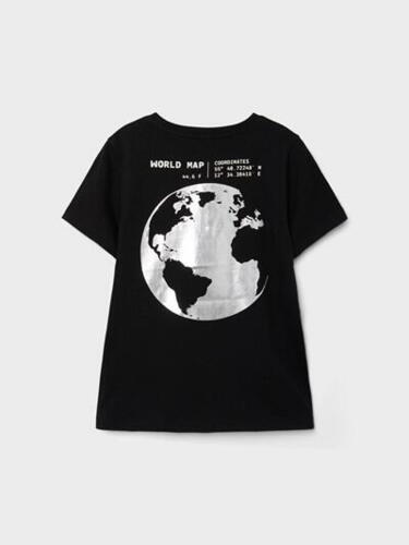 Sort name it t-shirt med verdenskort - 13211432