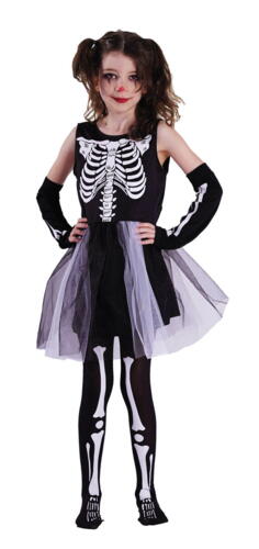 Skeleton child costume for girl 7-9 years