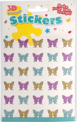 Stickers 30 stk sommerfugle.