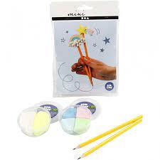 Mini DIY Kit, blyanter med regnbue og stjerne, 1 sæt