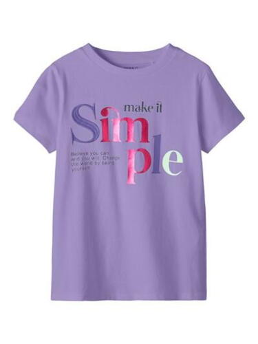 Lilla name it kortærmet t-shirt "Make it Simple" - 13214856
