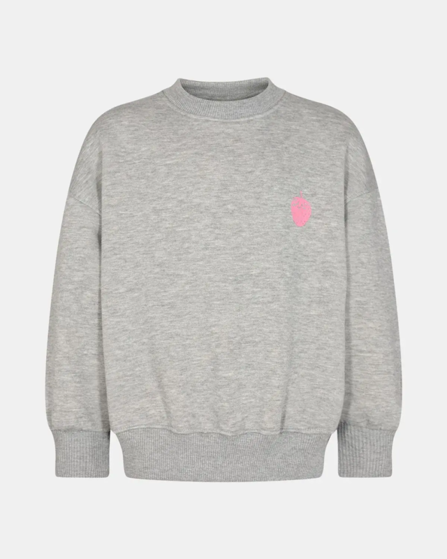 Meleret grå Sofie Schnoor sweatshirt med Jordbær logo - G231214