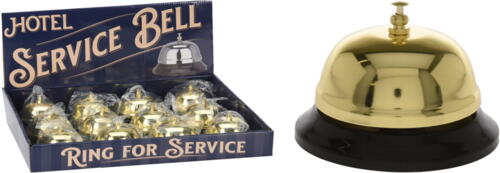 Klokke "Service bell" i guld 85x60mm 1 stk