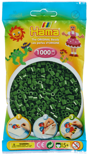 Hama perler 1000 stk. Skovgrøn - 207-102