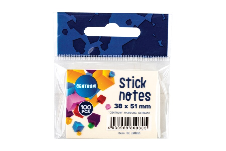 StickNotes 38*51mm 100 ark pastelgul