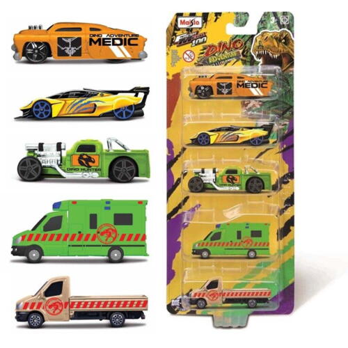 Maisto Dino Adventures 7 cm Vehicles 5 Pack