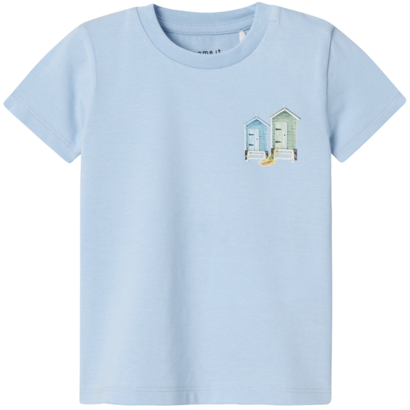 Blå - chambray blue - Name it - tshirt - beach house - 13234359