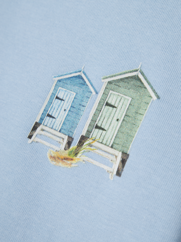 Blå - chambray blue - Name it - tshirt - beach house - 13234359