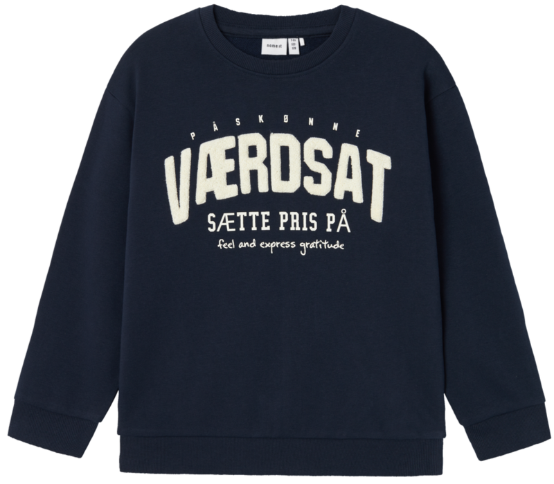 Navy - dark sapphire - name it - sweatshirt - "værdsat" - 13236992