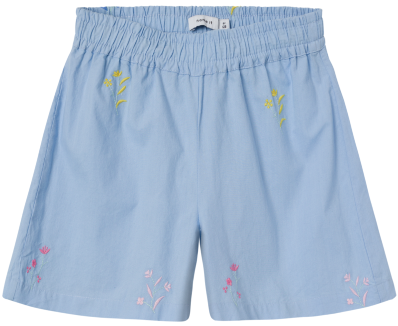 Blå - chambray blue - Name it - shorts med blomster - 13227430