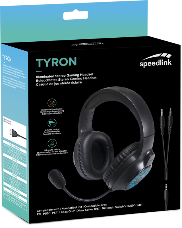 Headset SpeedLink TYRON RGB Gaming Stereo - for PC/PS5/PS4/Xbox Series X/S/Switch/OLED/Lite , black