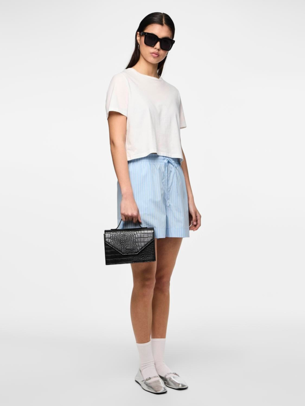 Lyseblå - airy blue - PIECES - shorts - stribet - 17152057