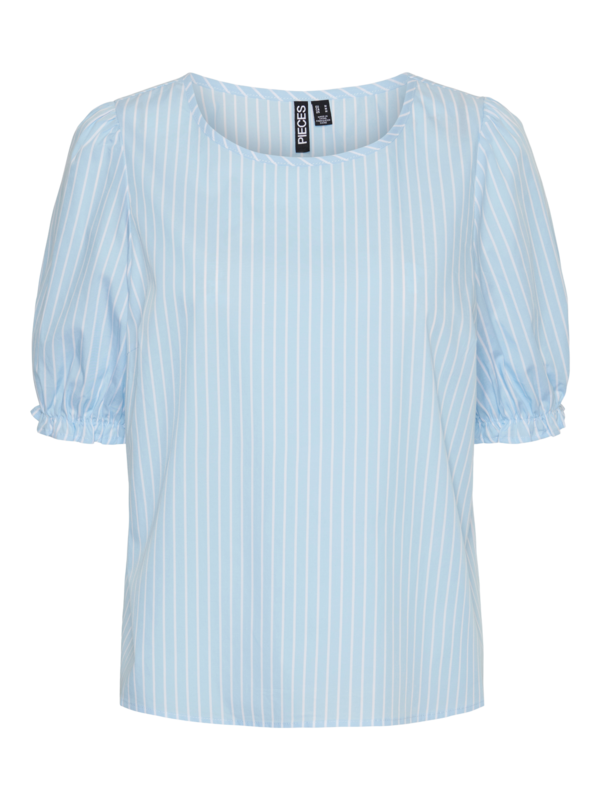 Lyseblå - airy blue - pieces - bluse - striber - 17152056