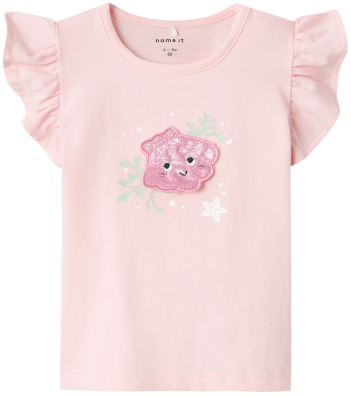 Lyserød - Parfait Pink - Name It - T-shirt - Muslingeskal - 13229705