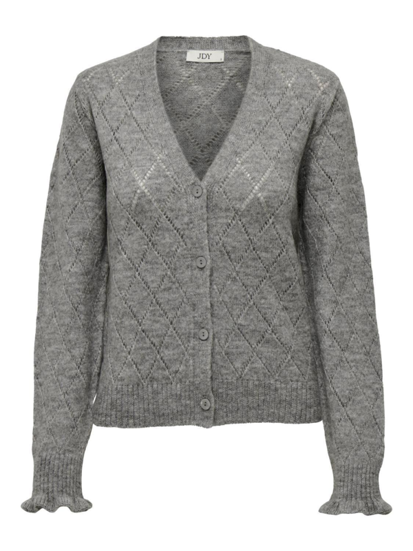 Grå - Light Grey Melange - JDY - Strik cardigan - 15309447