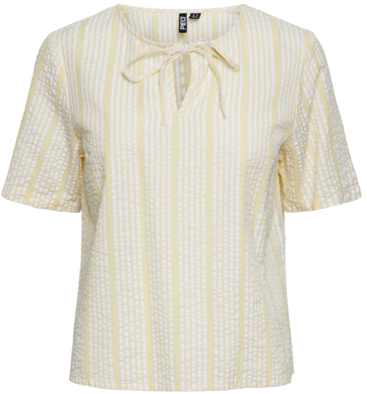 Gul - Pale Banana - Pieces - bluse - striber - 17152070