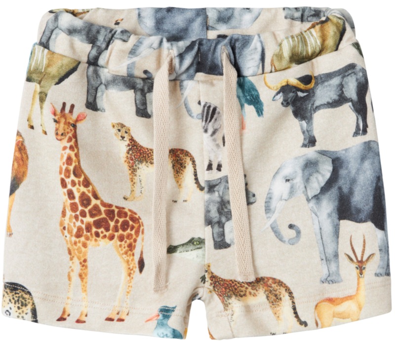 Beige - Peyote Melange - Name it - Shorts - Afrikanske dyr - 13229731