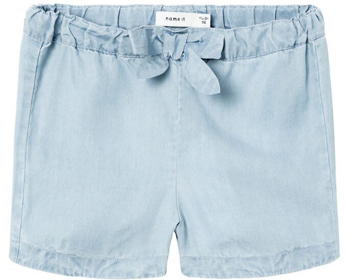 Lyseblå - light blue denim - Name it - shorts - sløjfe - 13229335