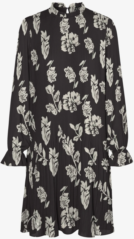 Sort - Black White Flower - Vero Moda - Kjole - blomstret - 10230976