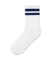 Hvid/blå stribe - Bright white/Blue print - Name it - tennis sokker - 13232362