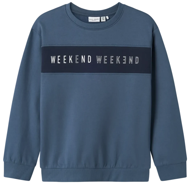 Blå - Bering Sea - Name it - Sweatshirt - "Weekend" - 13234319