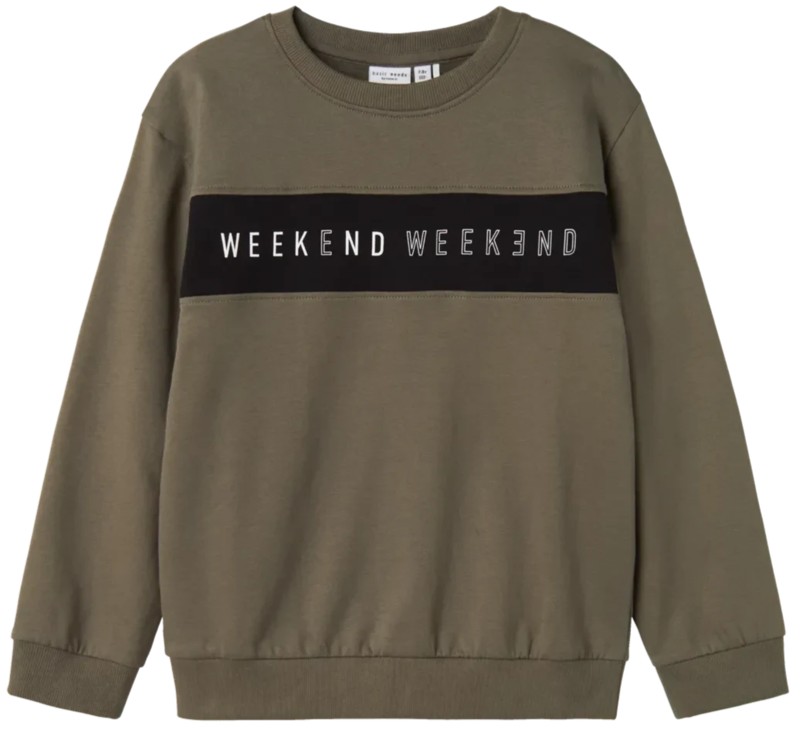 Grøn - Tea Leaf - Name it - Sweatshirt - "Weekend" - 13234319