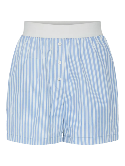 Blå - Cornflower - PIECES - Shorts - Stribbet - 17156854