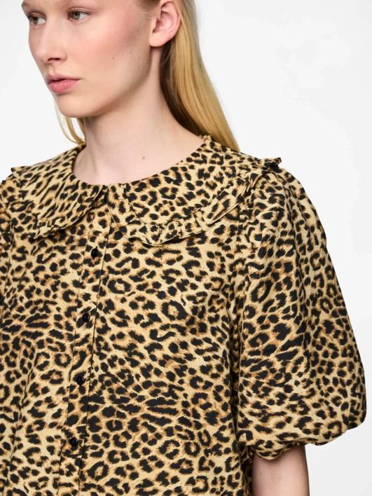 Brun/Sort - Dove/Leo - PIECES - Kjole - Leopardprint - 17156550